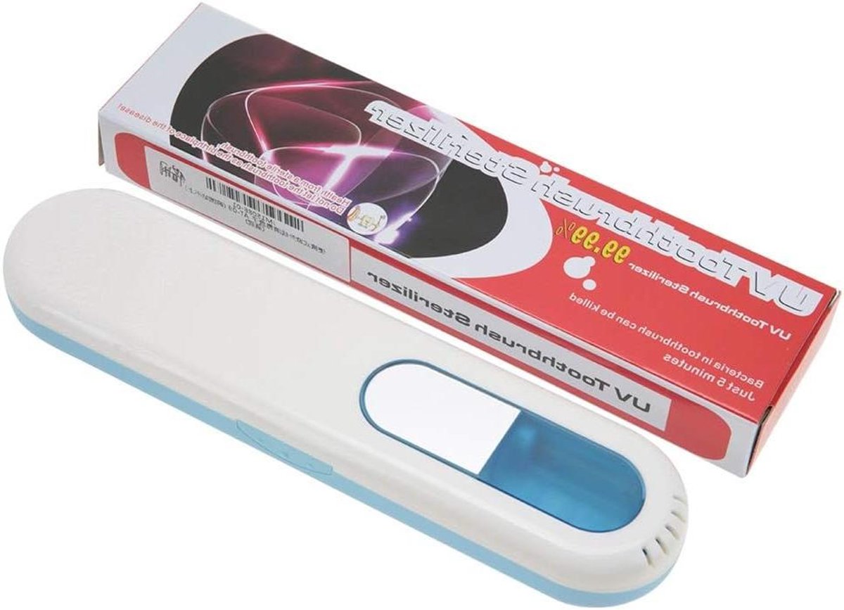 Tandenborstel Sterilisator - UV Reiniger - Mondgezondheid Beschermen - Automatische UV Desinfectie - 21 cm - Blauw