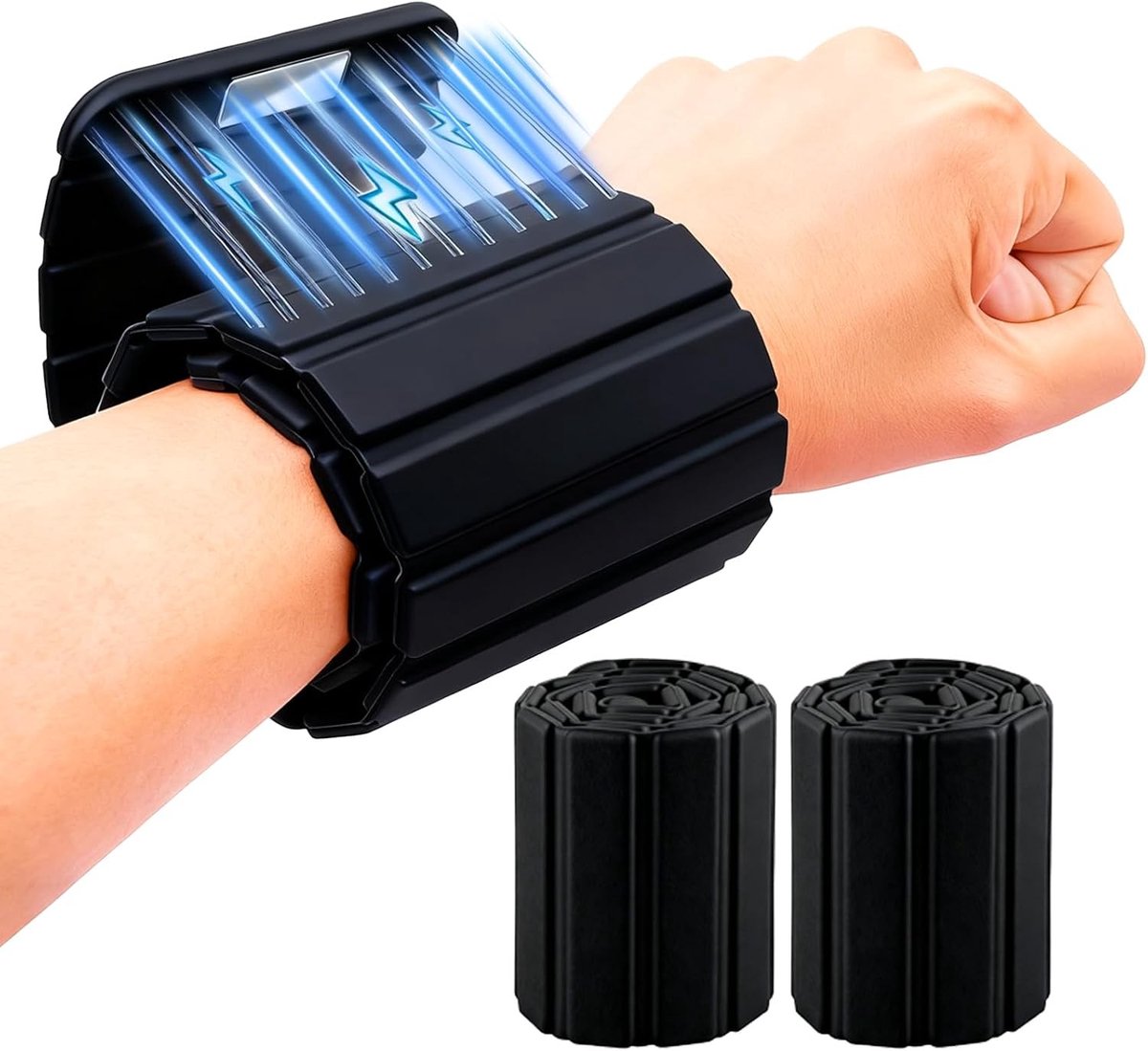 Set van 2 pols- en enkelgewichten, magnetische gewichten van huidvriendelijk silicone, ultra-dun en stil ontwerp (0,5/1 kg) voor yoga, Pilates en thuisfitness, ideale trainingstoestellen voor kracht en stabiliteit