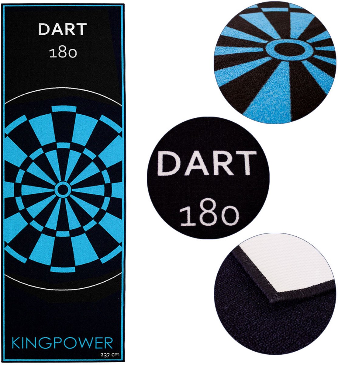 Kingpower Dart Mat Dart Tapijt Toernooimat Afvoerlijn Vloerbescherming Accessoires Darts Dartbord Dartbord 2 maten 237cm en 290cm verschillende designs
