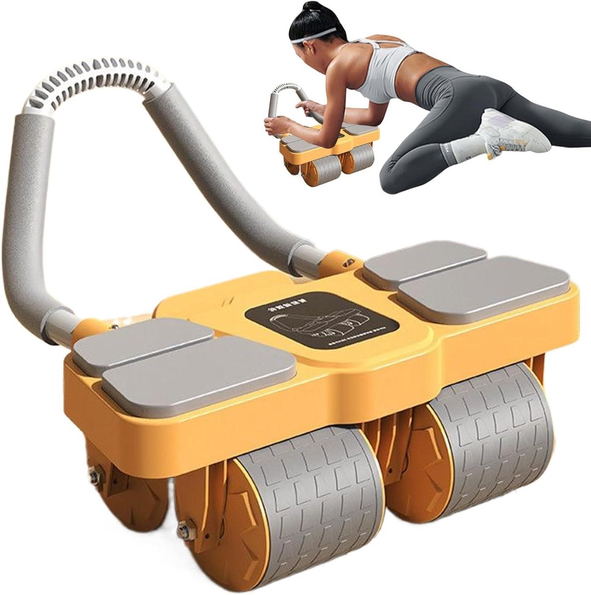 Buikspierroller - Core trainer - Buikspieren trainen - Automatische terugslagfunctie - 38 cm breed - Oranje