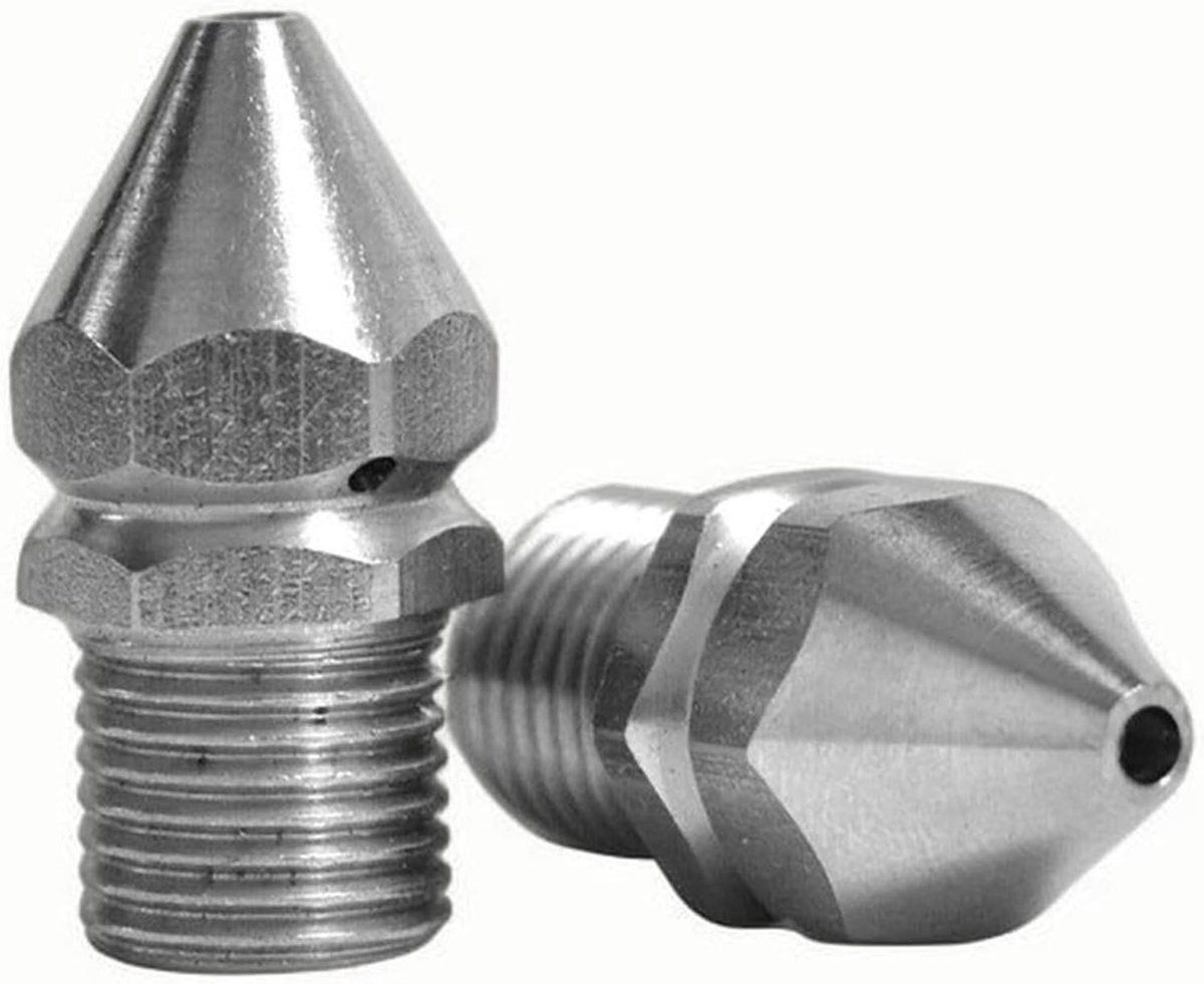 Afvoerreiniger Sproeikop - Rioolreiniger - Verstopping Verhelpen - Roestvrij Staal - 1/4'' Snelkoppeling - Zilverkleurig