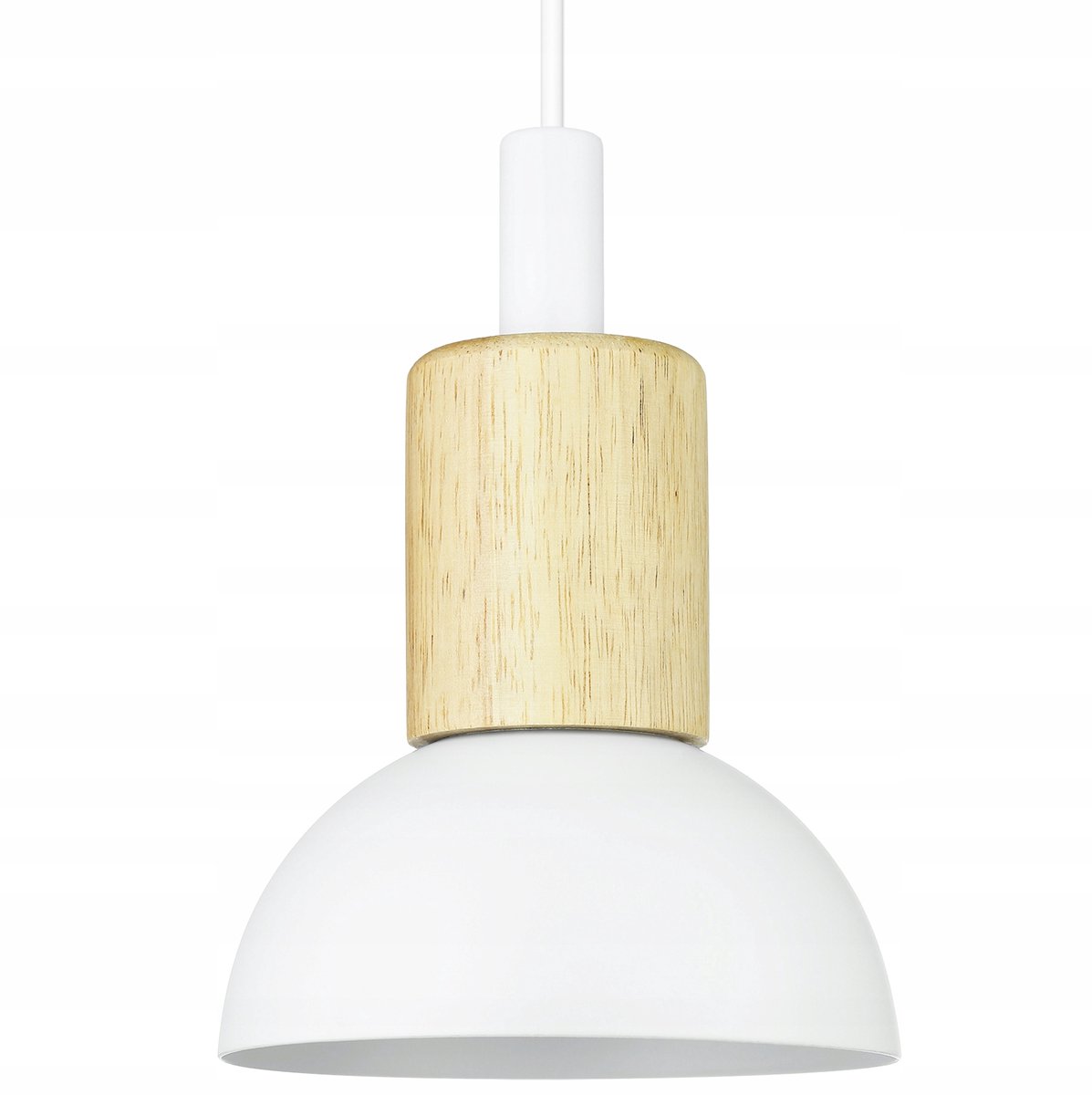 Minimalistische Hanglamp Wit E27 LED Houten Accent