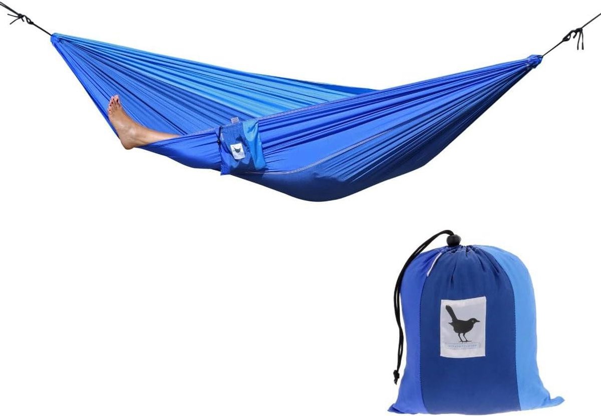 Reishangmat - Hangmat voor 1 persoon - Ontspannen in de natuur - Van stevig parachutestof - 290 x 145 cm