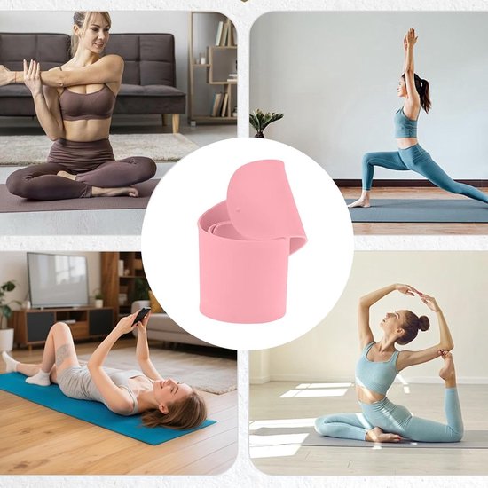 Yogamat Banden - Matriemen Set - Sporten Vervoeren - Robuuste Kliksluiting - 51 x 6 x 1 cm - Roze van Yogamat — afbeelding 2
