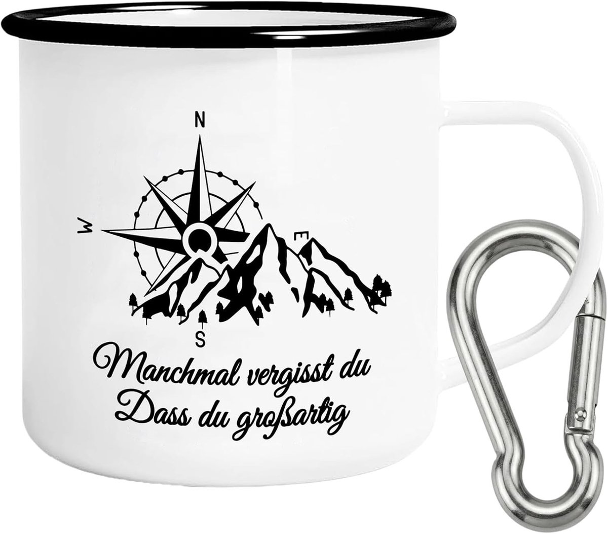 Emaille Campingbeker - Wit - 300 ml - Geëmailleerd Roestvrij Staal - Voor Kamperen en Wandelen
