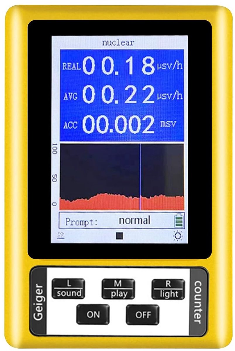 Stralingsmeter voor Radioactieve Straling, Volledig Functionele Tester voor Thuis, Kantoor en Buitenactiviteiten