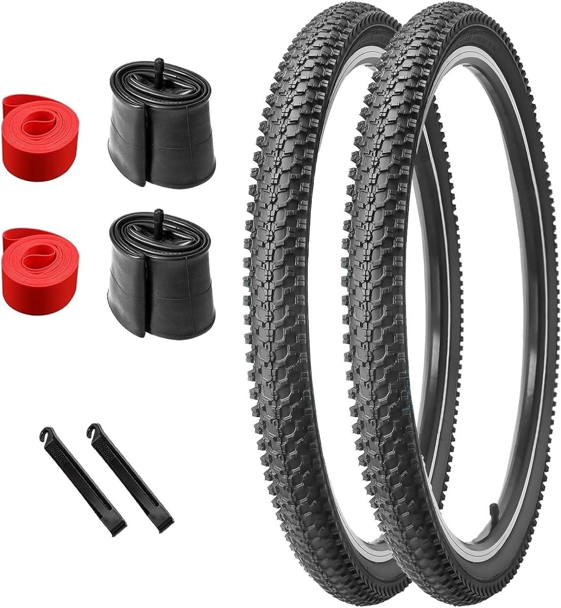 Fietsbanden Set - Banden voor Fiets - Mountainbiken - Opvouwbaar Ontwerp - 66 cm - Zwart
