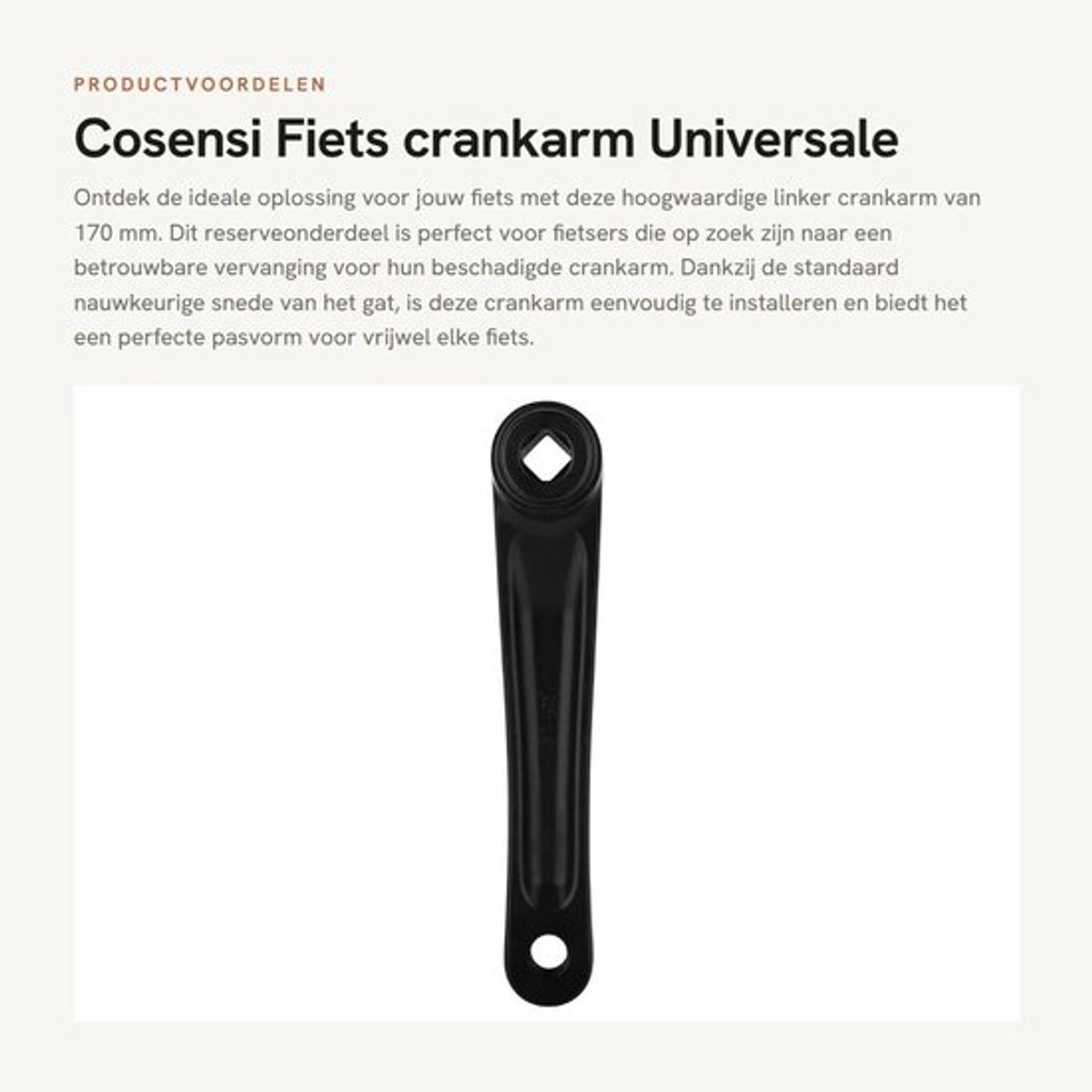 Ketting Crankarm 170 mm - Aluminiumlegering - Links - Reserveaccessoire - Eenvoudige Installatie - Stijlvolle Afwerking