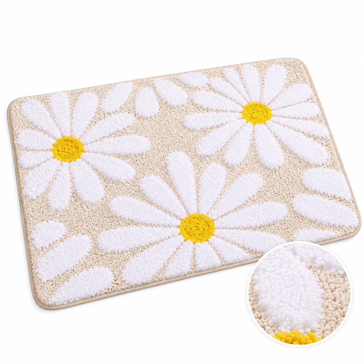 Bobypet - Badmat - Antislip en absorberende badkamermat - Zacht materiaal met wit patroon - Douchemat voor badkamer, doucheruimte en woonkamer - 50 x 80 cm - Grijs