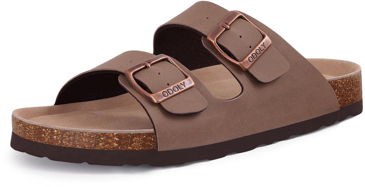 Olanly - PU Clogs - Casual Sandalen - Met Voetboogsteun - Bruin - 37 - Geschikt voor een voetlengte van 23,5cm