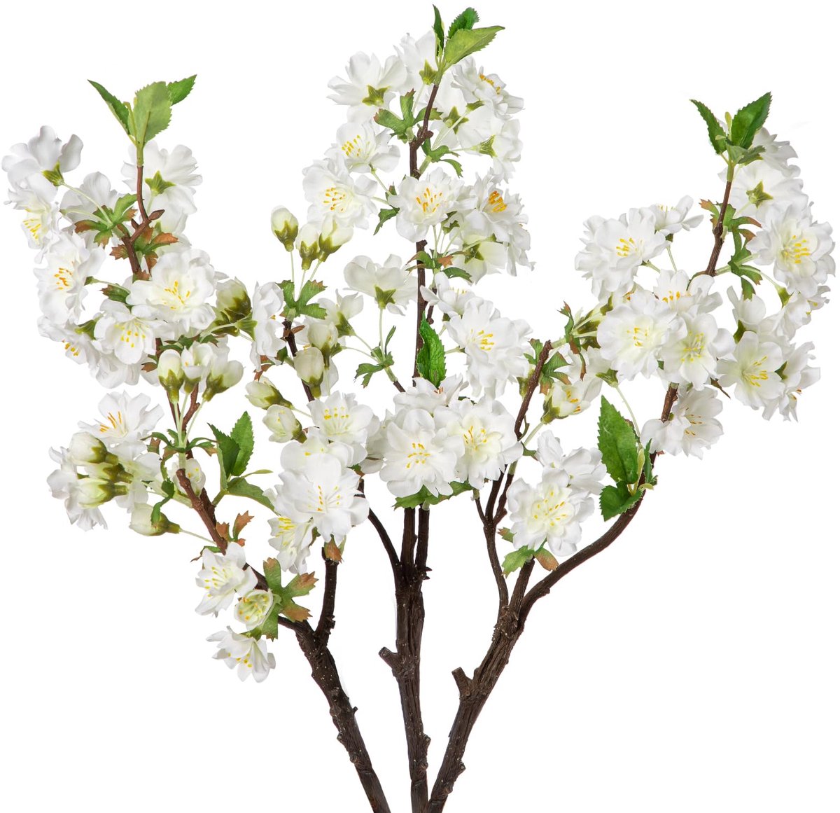 Kunstbloemen Kersenbloesem 3 stuks - Kunstmatige Sakura takken - kunstbloemen boeket voor binnen - Zijden bloemen voor thuis decoratie - Lente decoratie - Wit