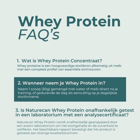 Naturecan Whey Protein Poeder - Naturel - 1000 g - 22 g Eiwit per Portie — afbeelding 5