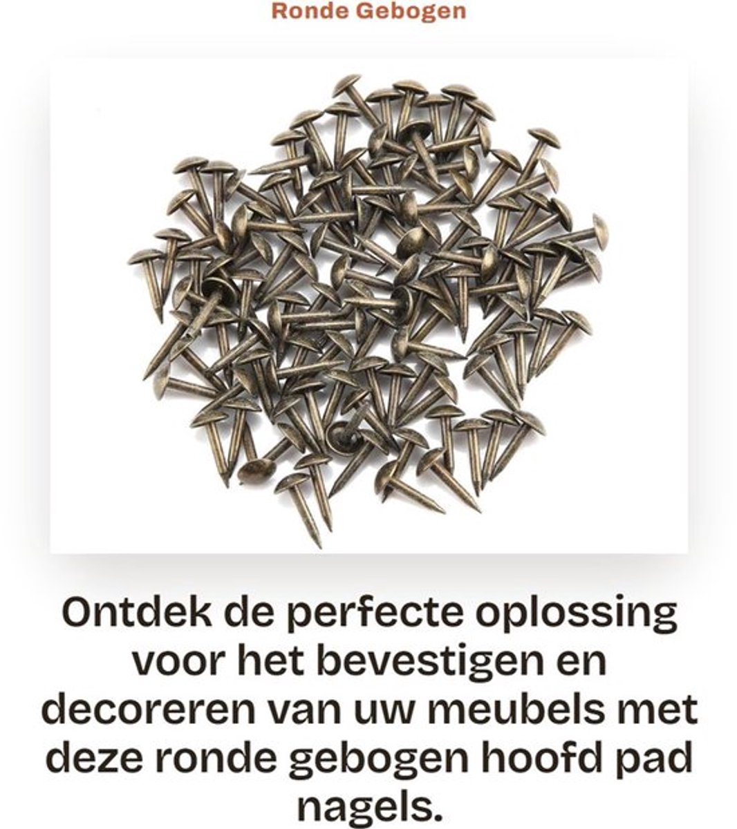 Nagels Antieke Koperen Bekledingsnagels - Ronde Hoofdspijkers - Dikker IJzermateriaal - Voor Meubels - Vintage Decoratie - Geschikt voor Houten Materialen - Bekledingsspijkers