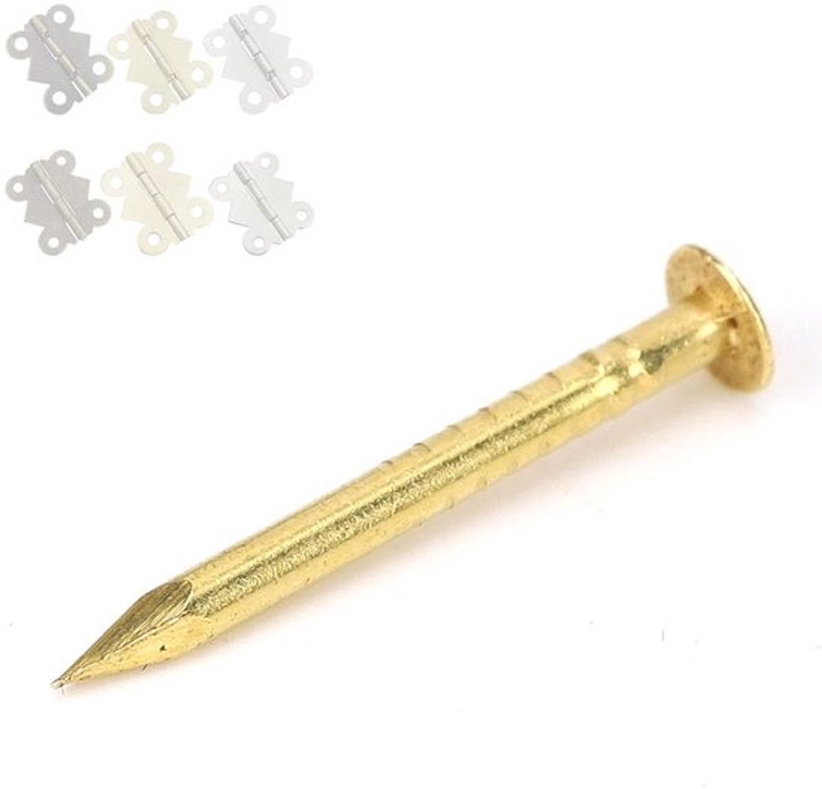 Kopspijkers 100 Stuks - Ronde Kop - Messing - 10mm/15mm/18mm/22mm - Voor Meubels/Scharnieren - Ambachtelijke Projecten - Spijkers