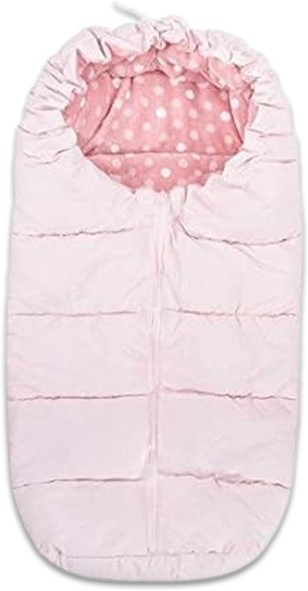 Voetenzak Kinderwagen - Babywikkelzak Winter - Baby Warm Houden - Antislip Materiaal - 85 cm x 45 cm - Roze Stippen
