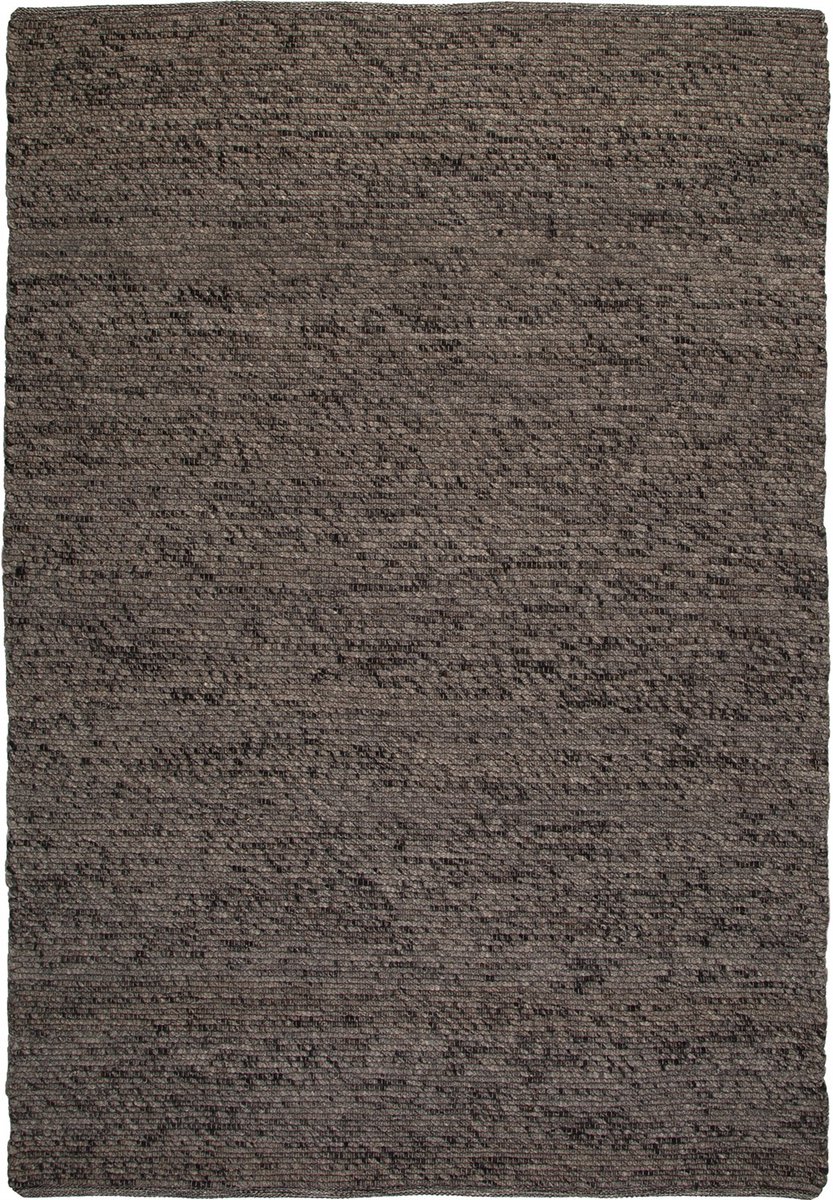 Padiro wollen vloerkleed 140 x 200 cm - grafiet (grijs) - modern effen design - geschikt voor vloerverwarming - van wol