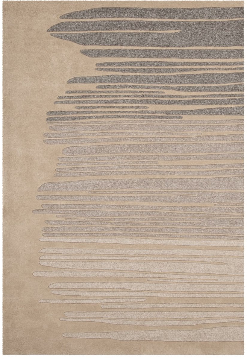 Padiro laagpolig vloerkleed 120 x 180 cm - beige - modern abstract design - geschikt voor vloerverwarming - van modacryl