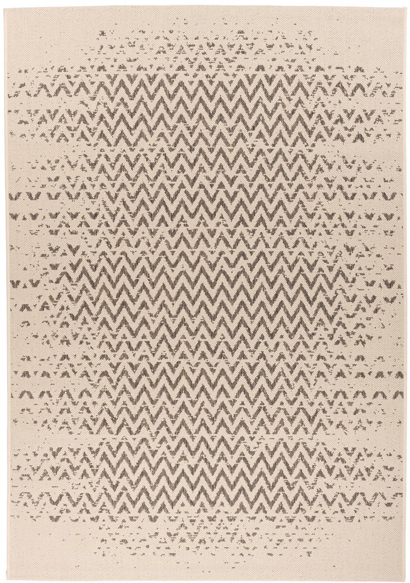 Padiro buitenkleed 120 x 170 cm - crème / bruin - modern abstract design - geschikt voor vloerverwarming - van polypropyleen
