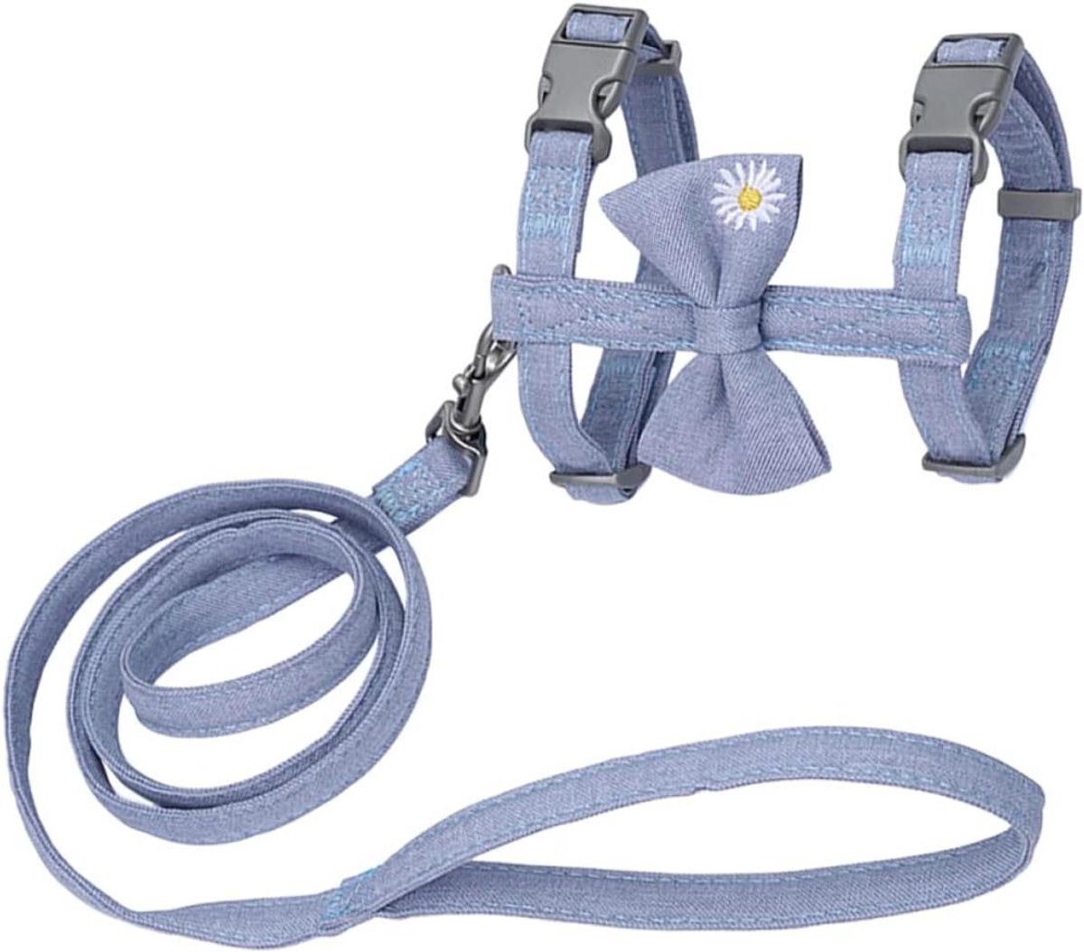 Kat Hond Vest en Riem - Huisdier Harnas Set - Buiten Wandelen - Ademend Polyester Materiaal - Maat S - Hemelsblauw
