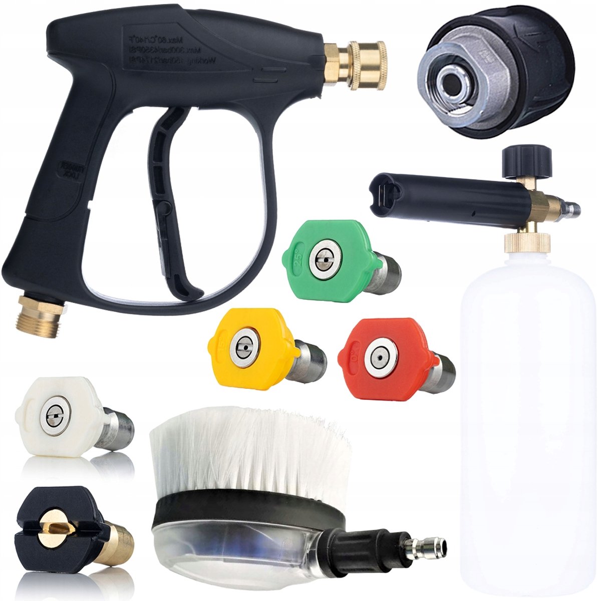 Rosfix Accessoireset Hogedrukreiniger Set - Pistool M22 300 Bar - Schuimpistool 1L, 5x Spuitmond QC