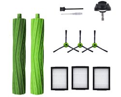 Reserveonderdelen voor geschikt voor iRobot geschikt voor Roomba J7 I7 I6 I3 I4 I2 I5 I8 I1+/Plus E5 E6 IEJ stofzuigers: 1 set rubberen rolborstels, 1 voorwiel, 4 filters, 4 zijborstels
