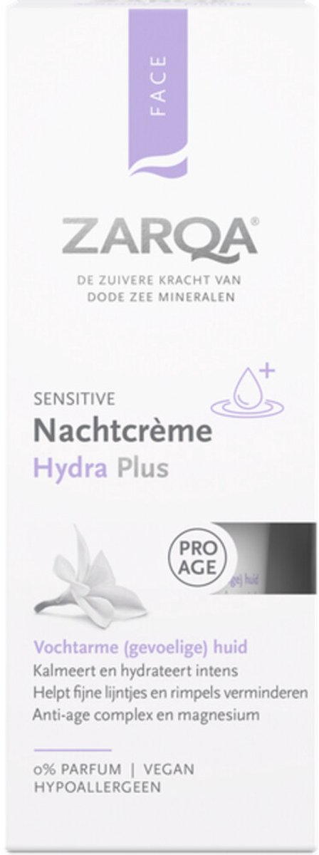 Zarqa Hydra Nachtcrème Plus - 2 x 50 ml - Voordeelverpakking