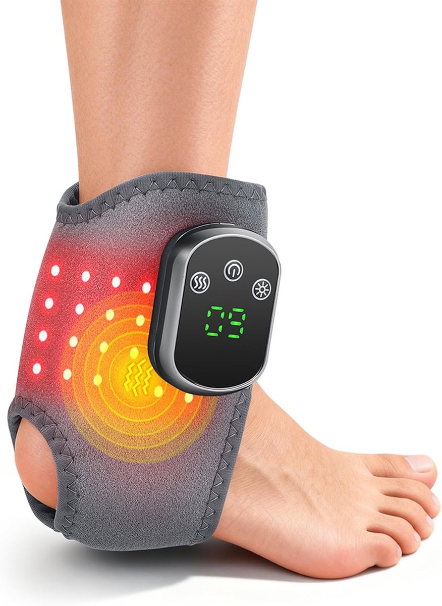 Draadloos 3-in-1 voetmassageapparaat met warmte en trillingen voor ontspanning, doorbloeding en neuropathie, 3 vibratiemodi en 5 warmtestanden, ideaal voor thuisgebruik en pijnverlichting
