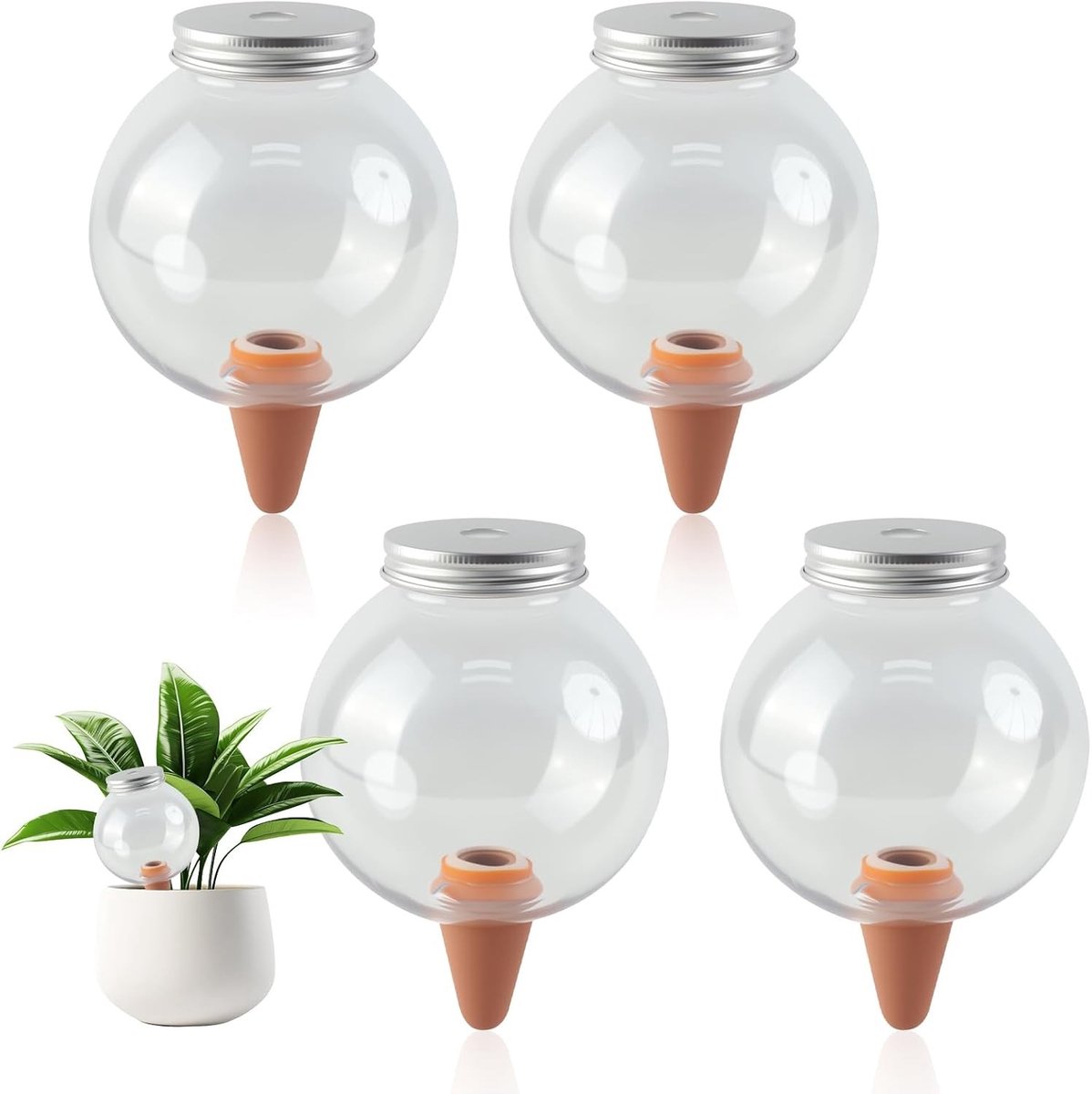 Transparante Plant Irrigatieballen 4-Pack van 550 ml - Zelfbewateringssysteem voor Binnen en Buiten, Ideaal voor Plantenverzorging en Waterdispenser