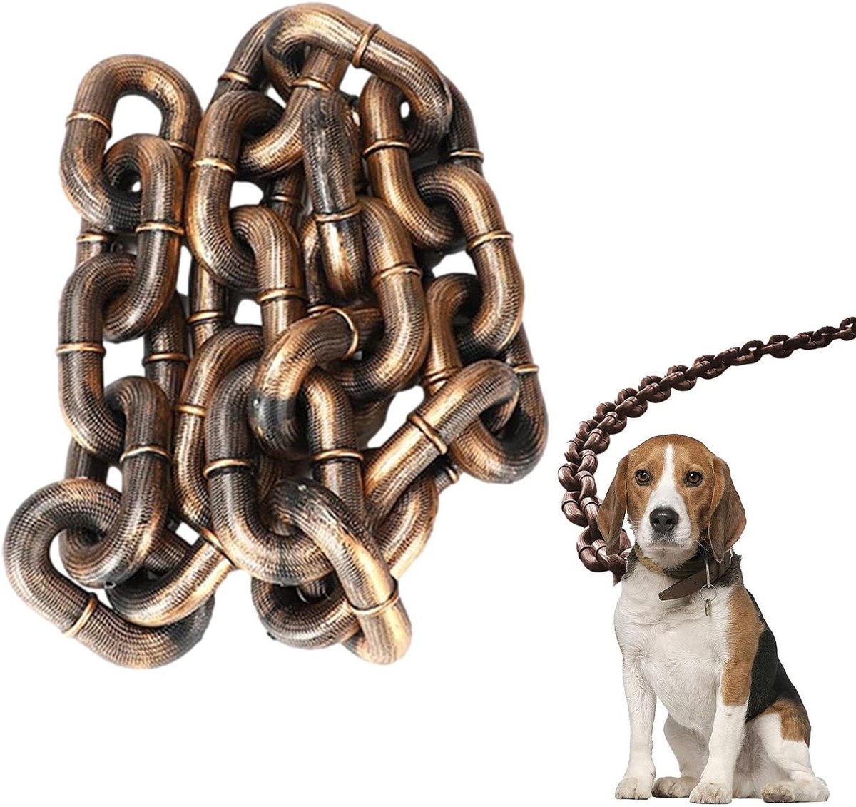 Hondenriemen Ketting - Hondentouw Puppyketting - Veilige Wandelingen - Schokabsorberend Ontwerp - 200 cm - Zwart Koper