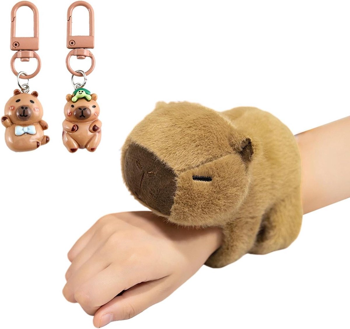 Capybara Armbanden en Sleutelhangers - Pluche Accessoires - Dagelijkse Decoratie - Zacht Pluche Materiaal - 20 cm - Lichtbruin