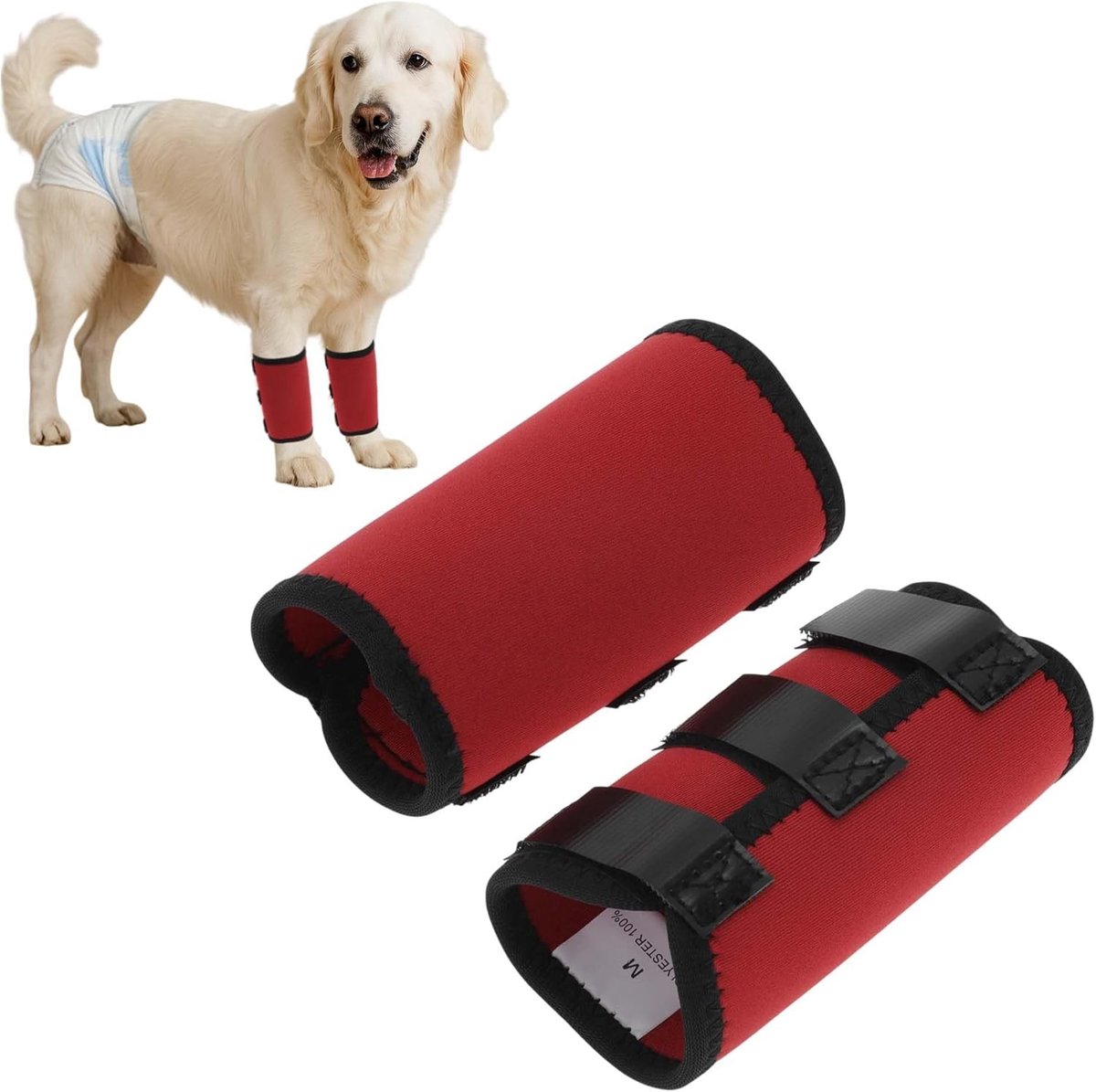 Honden voorbeen gewrichtssteun hock wrap sleeve voor knie- en spalkbescherming, ideaal voor herstel na operatie, maat medium 17,5 cm x 11,5 cm