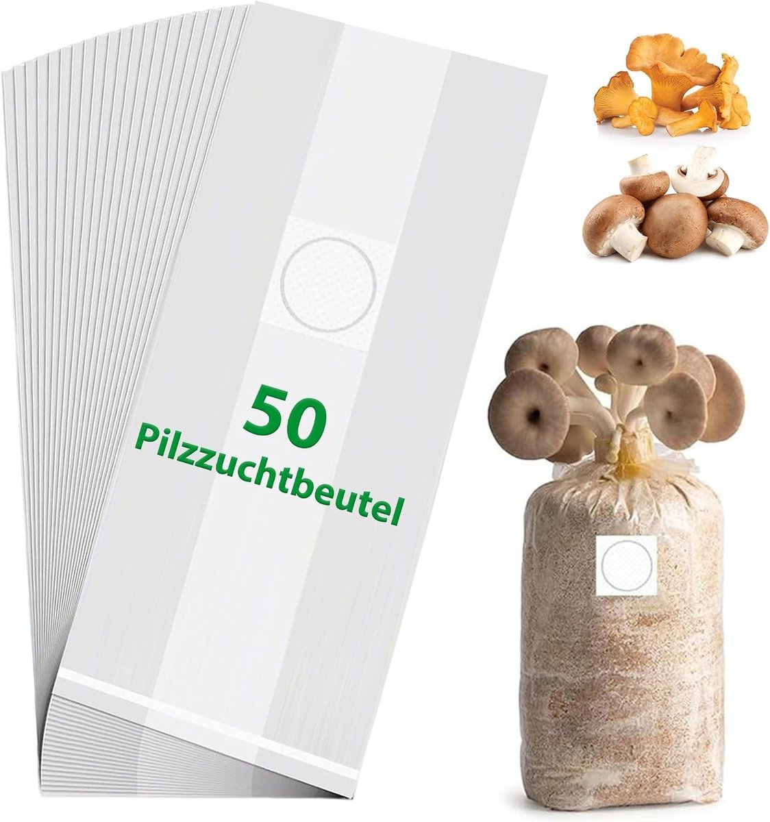 50 Stuks Groeiende Paddenstoelen Tassen: Transparante Tassen Set voor Enoki, Shiitake en Oester Paddenstoelen, Inclusief Filter en Ideaal voor Paddenstoelen Teelt