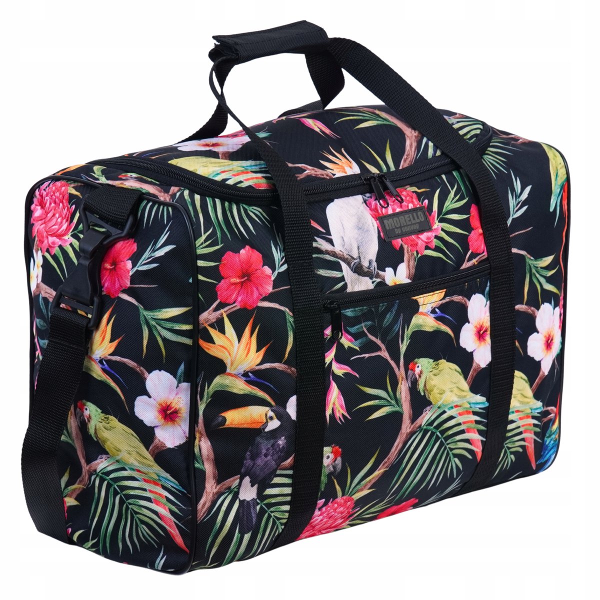 Merkloze handbagage reistas bloemenprint 40x30x20cm, ideaal voor vliegtuigen
