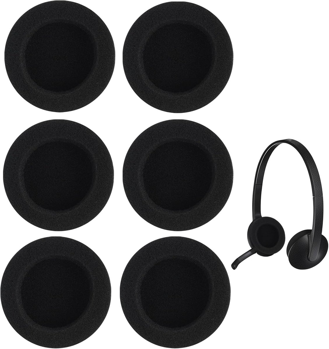 6 stuks vervangende oorkussens voor Sennheiser koptelefoon - ademend schuim - compatibel met pc-series en andere passende modellen