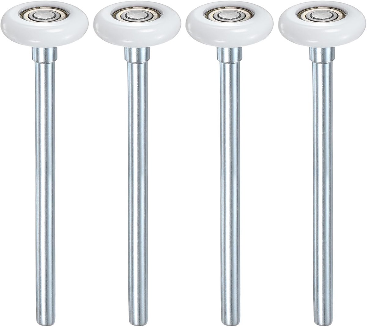 Set van 4 nylon garagedeurrollen, 1,8"/46 mm stille garagedeurwielen 190 mm/7,5 inch steel, hoge belasting 6200zz 8 ballen verzegeld precisie-lager voor garagedeuren/klapdeuren [wit]