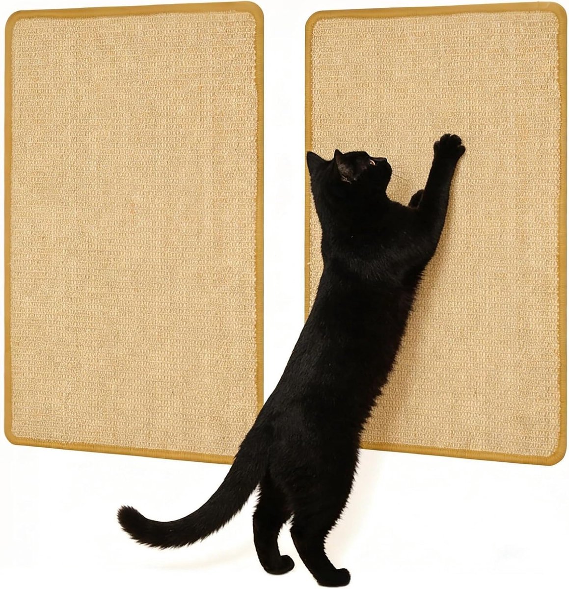 Krabmatten voor katten, 50 x 25 cm, indoor kattenkrasbeschermer voor tapijten, banken en muren, duurzaam, antislip, multifunctionele mat voor katten (beige)