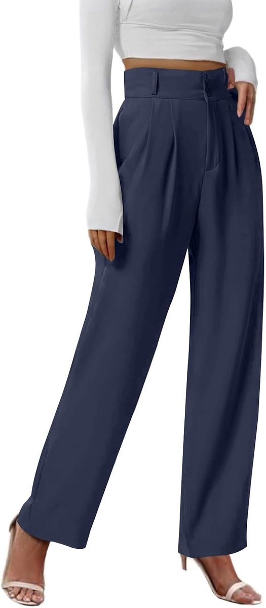 Dames casual waist pak broek elastische damesbroek met zakken