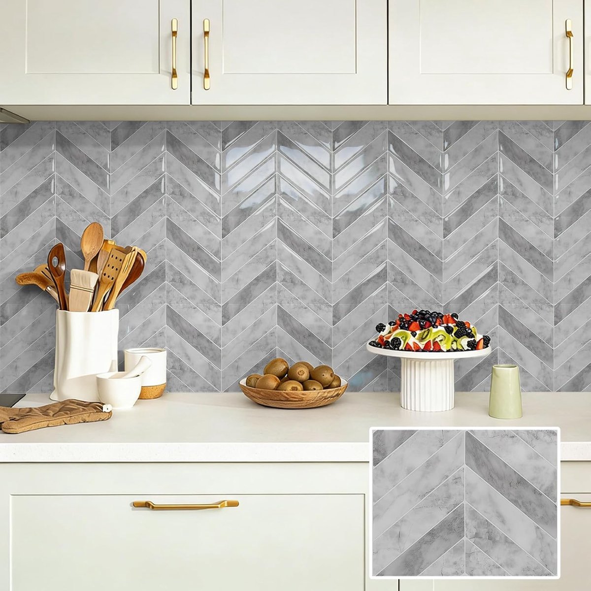 Tegels keuken visgraatpatroon grijze tegelstickers zelfklevende tegels waterdichte keukentegels wandtegels zelfklevend voor tegelfolie badkamer keuken 10 stuks 29 × 23 cm