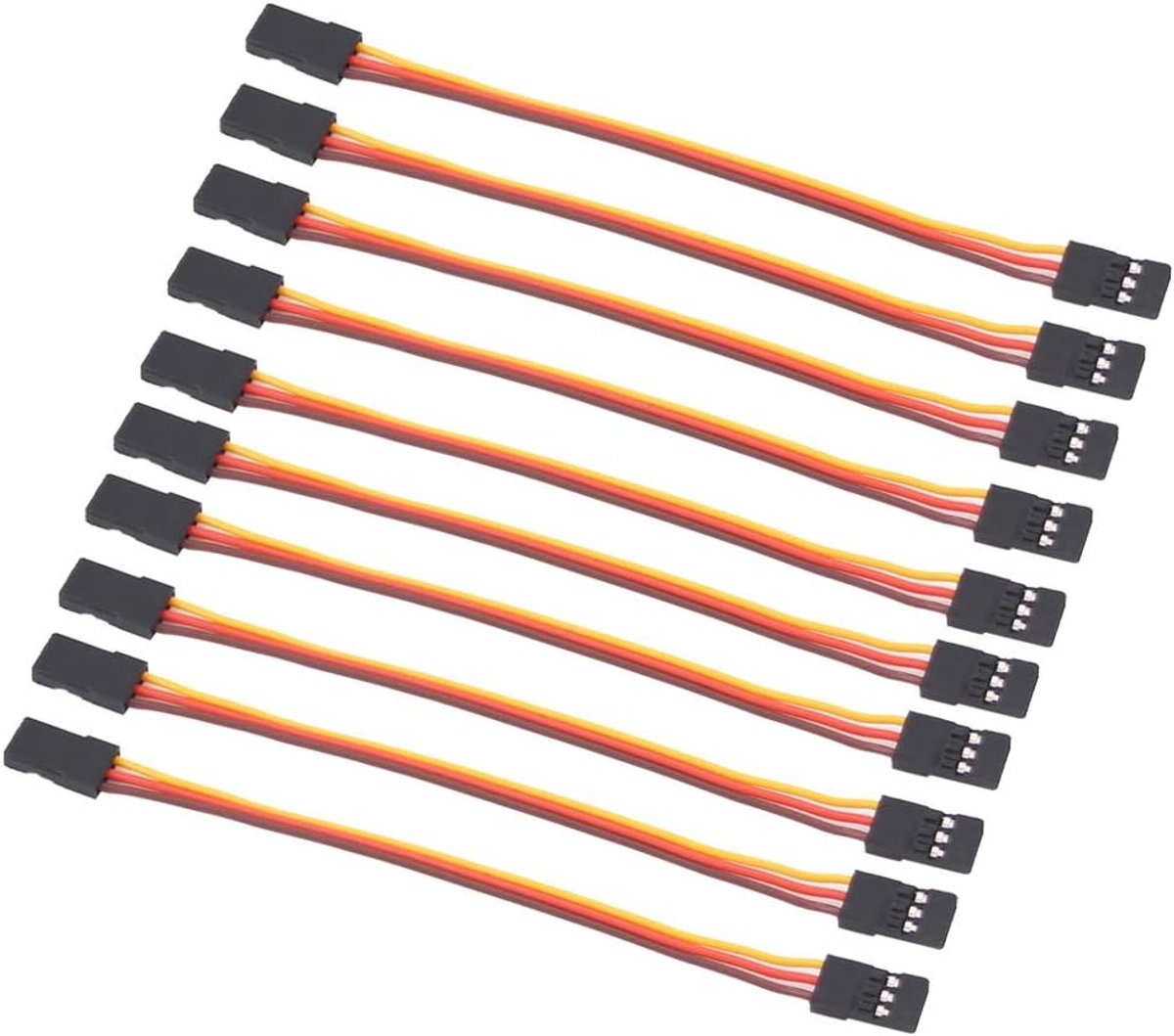 10pcs Male to Male 10cm Servo Extension Lead Wire 26awg 30cores Cable for KK MWC Eagle Control Board(C58-10)
