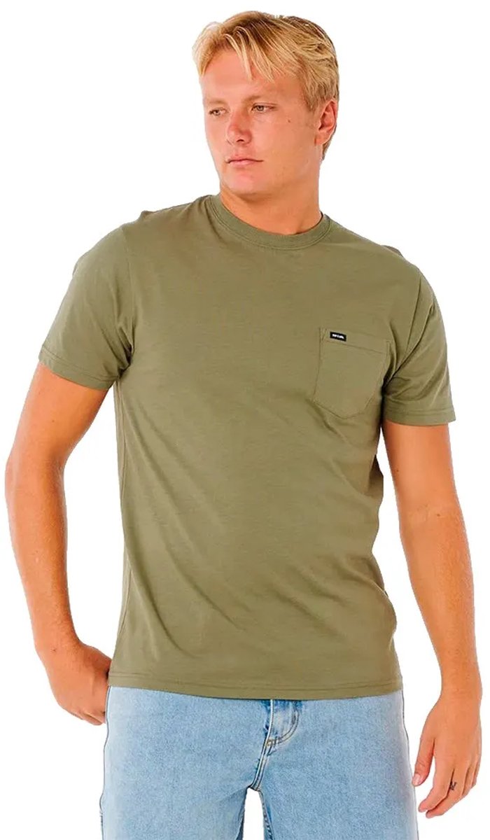 Rip Curl Plain Pocket T-shirt Met Korte Mouwen Groen L Man