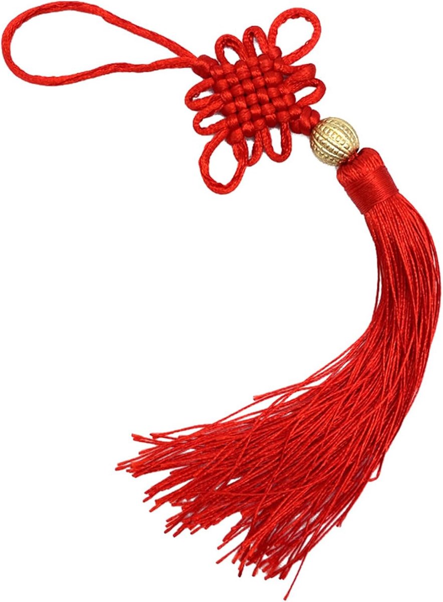 Kwasthanger met Chinese knoop, handgemaakte geluksbrenger, voor sleutelhanger, tas, kleding