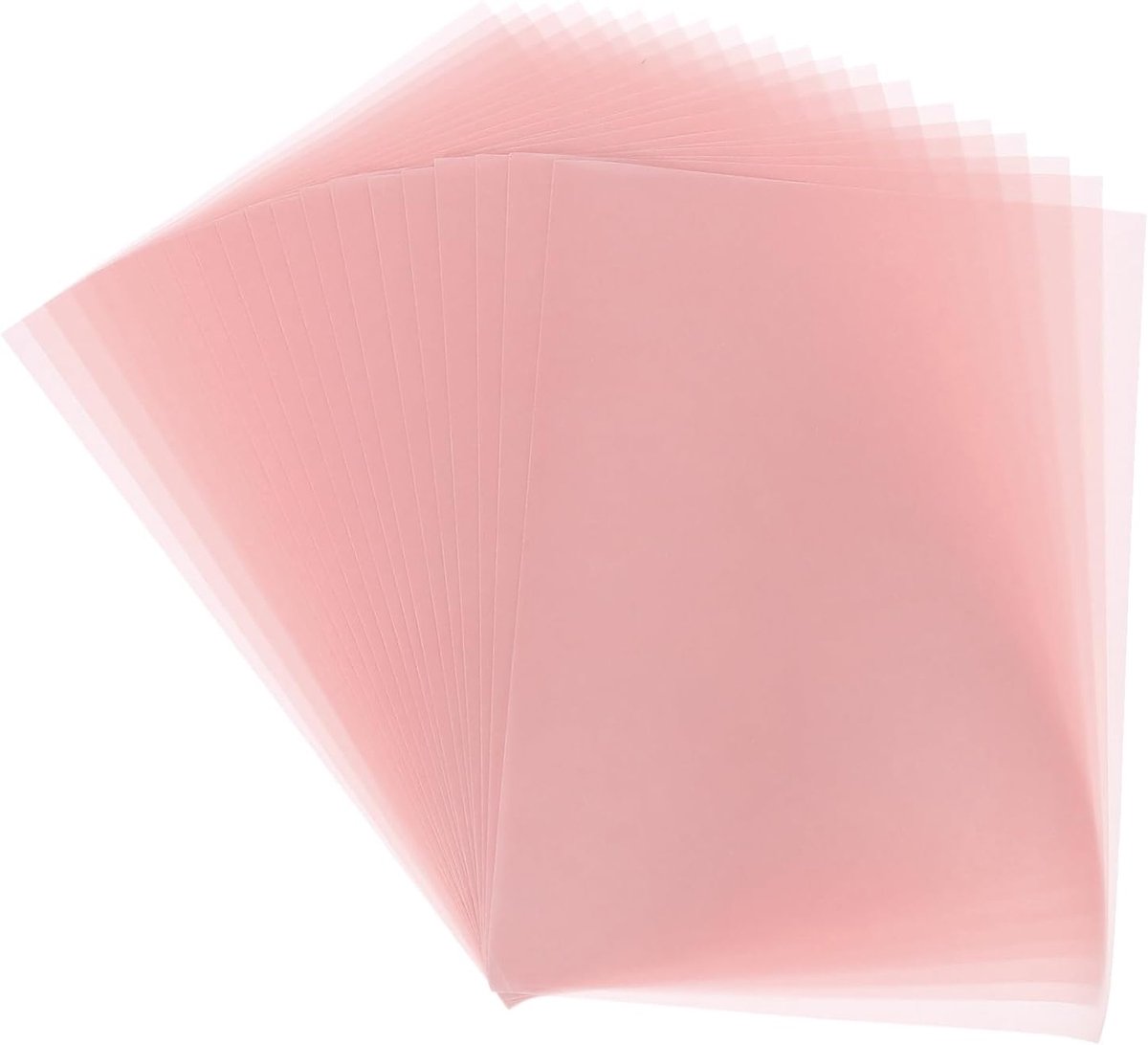 Perkamentpapier, 40 vellen, lichtroze, transparant, 8,5 x 11 cm, bedrukbaar perkamentpapier, transparante perkamentvellen voor bruiloftsuitnodigingen, inkjetlaserprinters