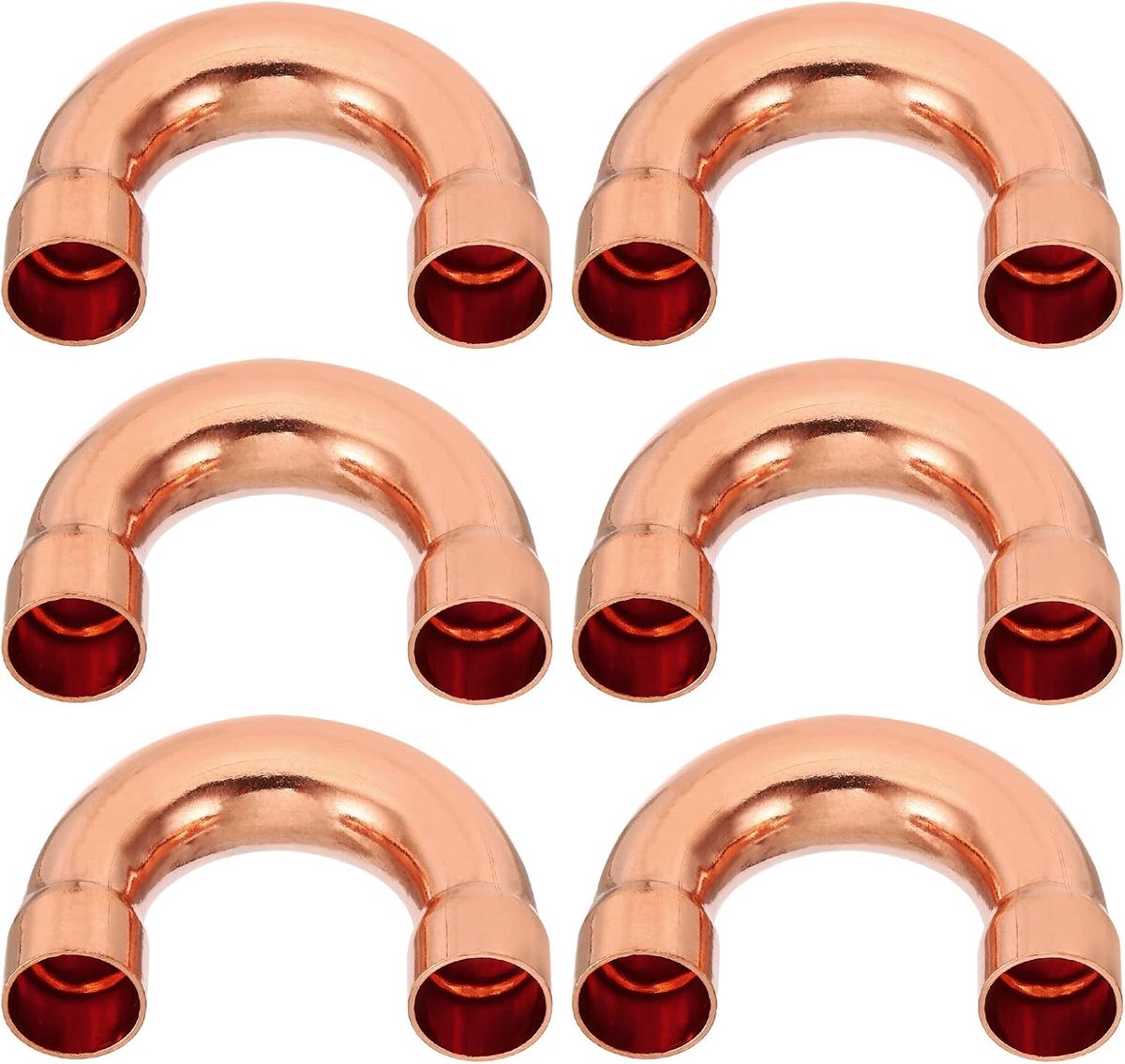 Pijpfittingen, 6 Stks 180 Graden Return Bend Koperen Pijp Zweet Lassen Soldeer Aansluiting Voor HVAC Airconditioning Hydraulische