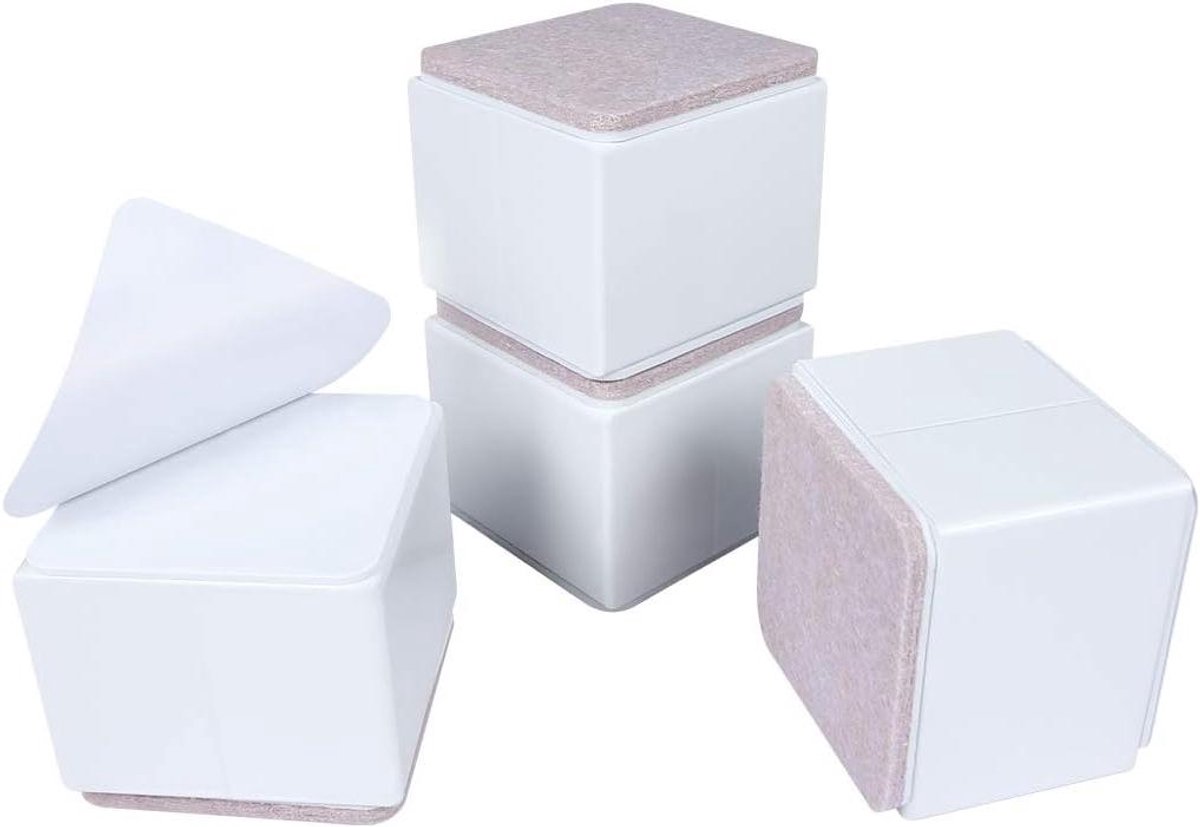 Meubelverhogers - Bedverhogers - Extra Ruimte - Stabiel Staal - 4 stuks - Wit