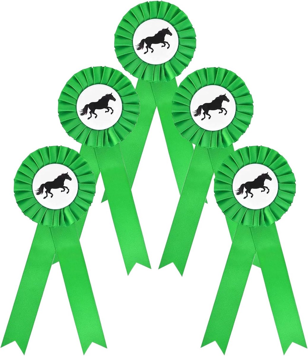5 stuks toernooistrikken paardentoernooi strikken badge toernooi strikken paarden lus paard rijder strik toernooi lus hobby paard winnaars strik paard voor rijevenementen groen