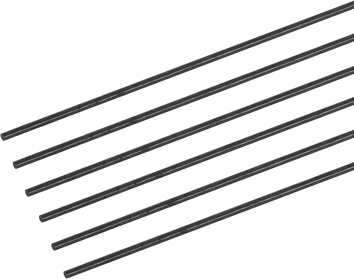 Sourcing map Pakket van 6 koolstofvezel staaf voor RC vliegtuig DIY buis quadcopter arm 1,5 mm x 100 mm