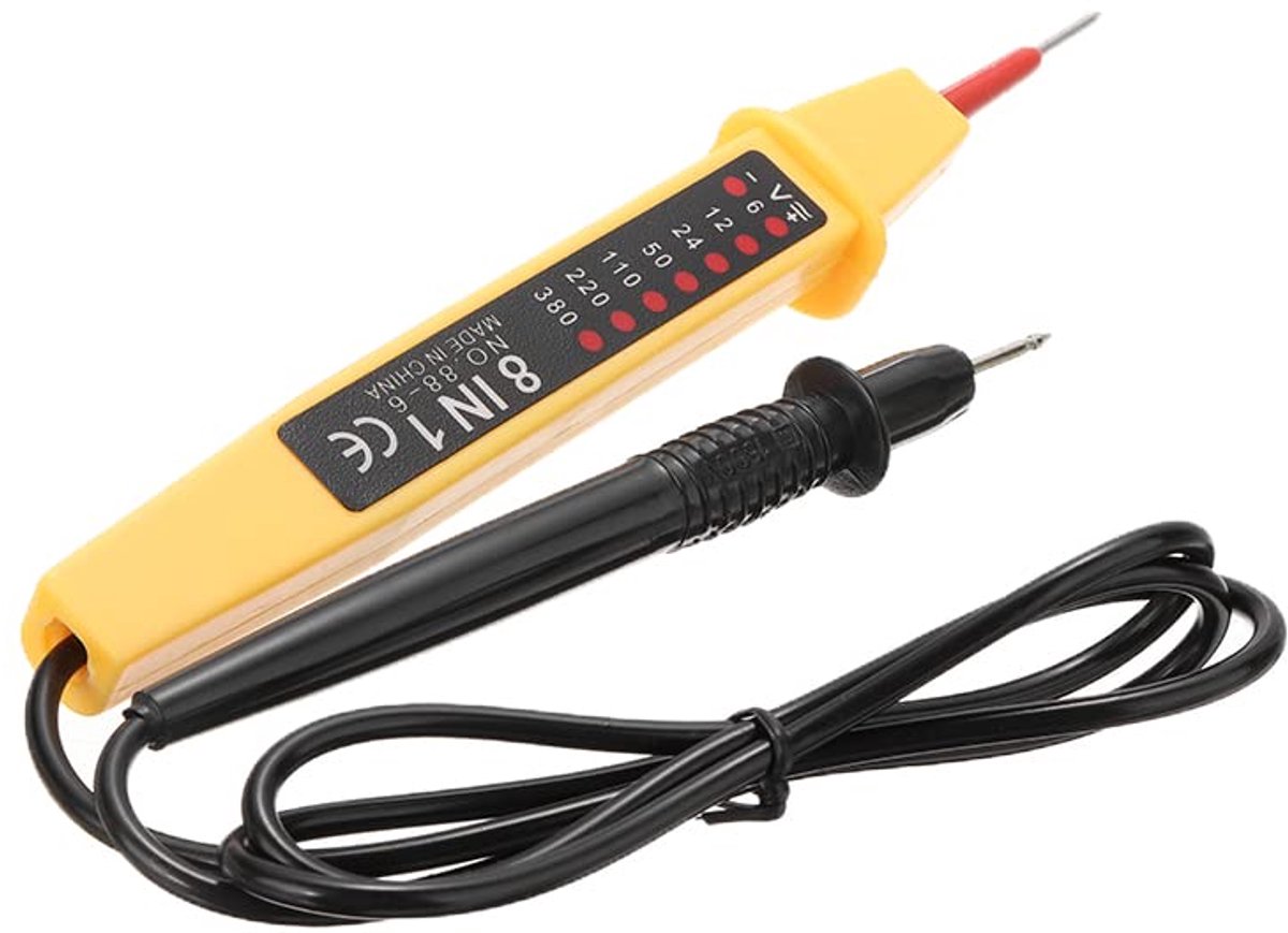 Spanningstester, led-stroompetster, fasemeter, gelijk- en wisselspanning, 0-500 V