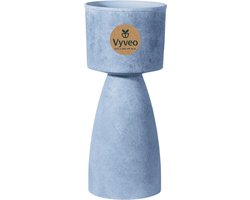 Vyveo - Bloempot Pillar - 27x67 - Lichtgrijs (Retro) - Bloempot voor binnen en buiten - Lichtgewicht - Breukbestendig - Vorstbestendig - UV-bestendig