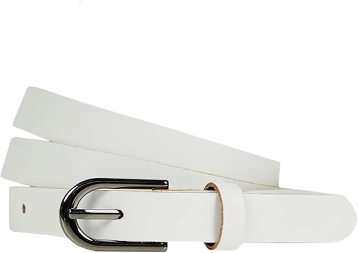 2 cm damesriem van leer, jeans leren riem RDS-01, wit, 85 cm (Gesamtlänge 100 cm)