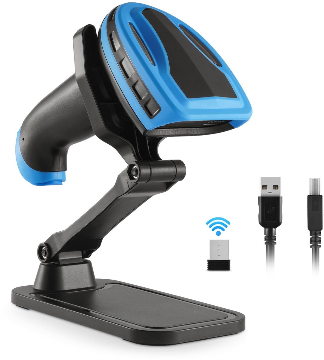 Elzusha - Draadloze en Bedrade 1D Laser Barcodescanner - 2-in-1 USB 2.0 en 2.4GHz